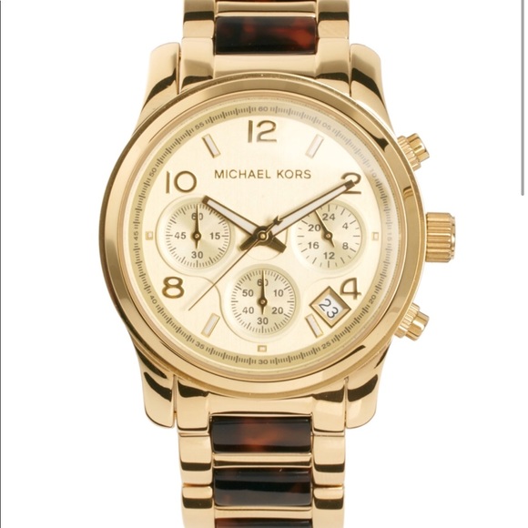 michael kors gold tortoise watch